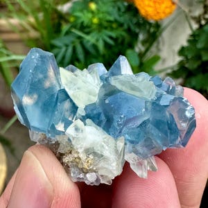 190 Carats Natural Combination of Blue Celestine with Calcite Specimen