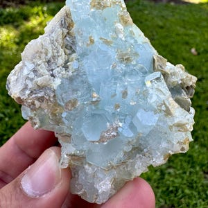 875 Karat Natürliche und Schöne Terminierte Aquamarin-Cluster mit Muscovit Kombinieren Sie Probe