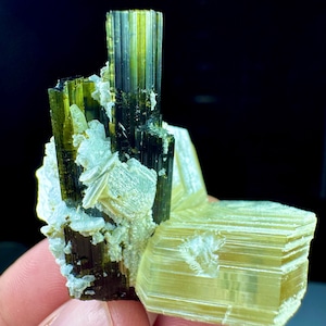 165 Carats Bi Color Terminated Tourmaline with Albite Specimen , Minerals, gemstones, cluster
