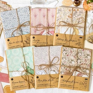 Pack Multi-Matériel de 40 pieces Série "Hanano Canto" _ Scrapbooking, Bullet Journal, Journaling, DIY, Albums, Cartes, Décoration