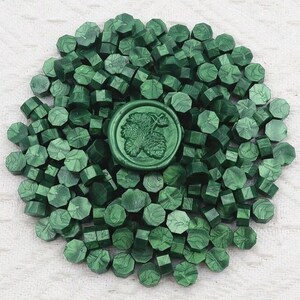 Perles de Cire à Cacheter – Vert | Cire à Sceau pour Enveloppes, Faire-part, invitations, Cadeaux, emballages, Scrapbooking, DIY