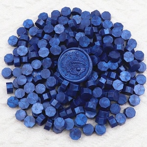 Perles de Cire à Cacheter – Bleu | Cire à Sceau pour Enveloppes, Faire-part, invitations, Cadeaux, emballages, Scrapbooking, DIY
