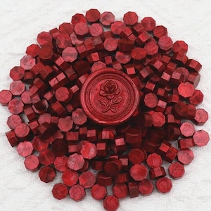 Perles de Cire à Cacheter – Rouge | Cire à Sceau pour Enveloppes, Faire-part, invitations, Cadeaux, emballages, Scrapbooking, DIY
