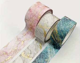 Washi Tape marbre_ set de 3 rubans pour Bullet Journal, Scrapbooking, journaling, Agenda, Emballage, Masking Tape, Ruban Décoratif