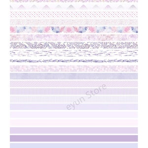 Washi Tape Thin Purple set di 20 nastri di carta giapponese per Bullet Journal, Scrapbooking, nastri da imballaggio, nastri Washi immagine 3