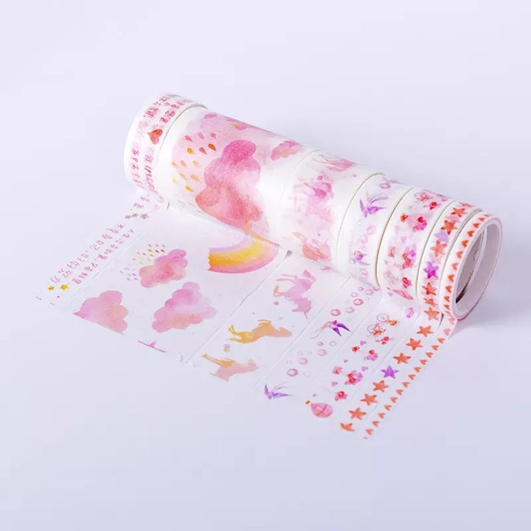 Unicorn Washi Tape_ Set of 7 Japanese Paper Tapes for Bullet Journal ...