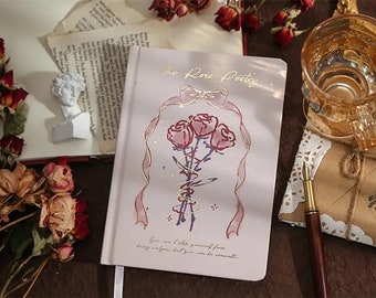 Carnet vierge The Rose Poetry avec 32 ornements différent, couverture rigide, 192 pages Scrapbooking, Bullet Journal, Projets DIY, albums