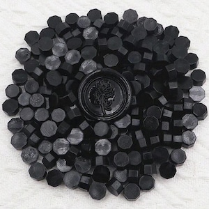 Perles de Cire à Cacheter – Noir | Cire à Sceau pour Enveloppes, Faire-part, invitations, Cadeaux, emballages, Scrapbooking, DIY