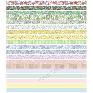 Washi Tape Thin Nature set de 20 rubans en papier japonais pour Bullet Journal, Scrapbooking, Ruban demballage, Bandes Washi image 3