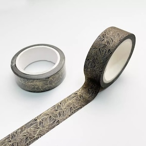 Washi Tape noir filigrame or _ Ruban Masking Tape pour Bullet Journal, Journaling, Scrapbooking, DIY, Décoration, Emballage Cadeau