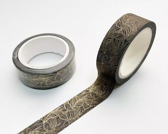 Washi Tape filigramma in oro nero _ nastro di carta giapponese per Bullet Journal, Scrapbooking, nastro da imballaggio, nastri Washi