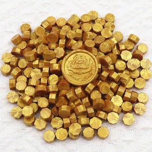 Perles de Cire à Cacheter – Or | Cire à Sceau pour Enveloppes, Faire-part, invitations, Cadeaux, emballages, Scrapbooking, DIY