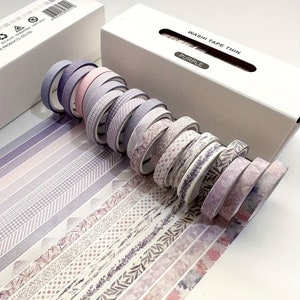 Washi Tape Thin Purple set di 20 nastri di carta giapponese per Bullet Journal, Scrapbooking, nastri da imballaggio, nastri Washi immagine 2