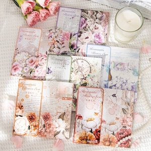 Carnet de 50 papiers décoratif _ Serie Romantic Flower Sea _ Scrapbooking, Bullet Journal, Journaling, DIY, Albums, Cartes, Décoration
