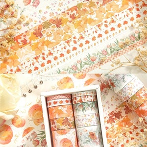 Florales Washi Tape Set aus 10 japanischen Papierbändern für Bullet Journal, Scrapbooking, Verpackungsband, Washi Tapes Bild 6