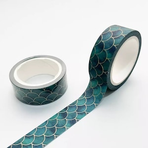Washi Tape écaille verte _ Ruban Masking Tape pour Bullet Journal, Journaling, Scrapbooking, DIY, Décoration, Emballage