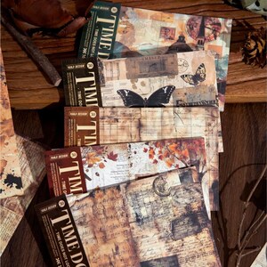 Carnet de 30 papiers décoratif _ Time Does Series _ Scrapbooking, Bullet Journal, Journaling, DIY, Albums, Cartes, Décoration