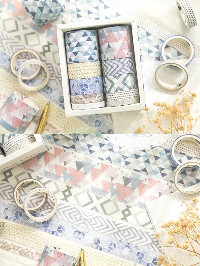 Washi Tape Fleuris set de 10 rubans en papier japonais pour Bullet Journal, Scrapbooking, Ruban demballage, Bandes Washi 画像 2
