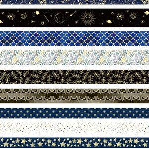 Washi Tape Paarse set van 10 Japanse papieren tapes voor Bullet Journal, Scrapbooking, Verpakkingstape, Washi Tapes afbeelding 2