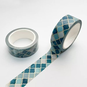 Washi Tape motif dégradé de turquoise _ Ruban Masking Tape pour Bullet Journal, Journaling, Scrapbooking, DIY, Décoration, Emballage Cadeau
