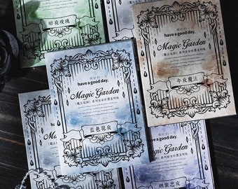 Carnet de 30 papiers décoratif _ The Magic Garden Serie - Scrapbooking, Bullet Journal, Projets DIY, albums, agendas,  décoration vintage