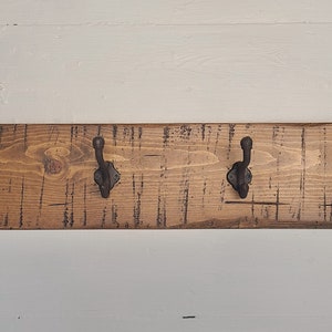Wall Coat Rack, Antique Cast Hooks, With Shelf, and With NO Shelf, Rustic, Farmhouse Style