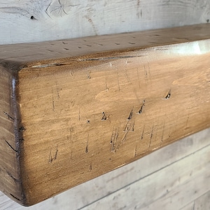 Fireplace Mantel, Rustic Mantel, Mantel, Mantle, Beam, Wood Mantel, Wall Shelf, Floating Mantel, Matte Finished, hand distressed