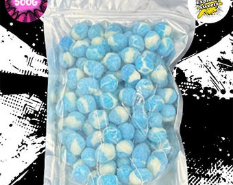 Bolsa de 500 g de bombones de frambuesa azul Bonbon Bonanza / Caramelos explosivos / Caramelos liofilizados (Reino Unido)