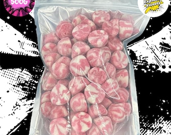 Bolsa de 500 g de Besos de Fresa / Caramelos Explosivos / Caramelos Liofilizados (Reino Unido)