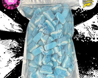 Bolsa de 1 kg de caramelos azules en rodajas / Caramelos desmenuzados / Caramelos liofilizados (Reino Unido)