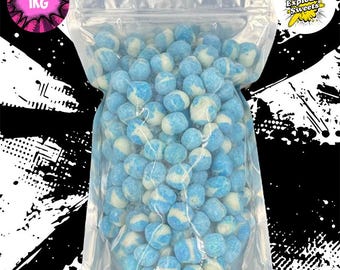 Bolsa de 1 kg de bombones de frambuesa azul / caramelos explosivos / caramelos liofilizados (Reino Unido)
