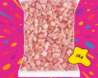 1kg Pink Sweet Mix | Exploded Sweets