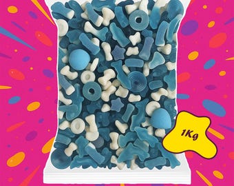 1kg Blue Sweet Mix | Exploded Sweets