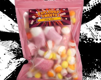 Pink Mix | Exploded Sweets | Freeze Dried Sweets UK