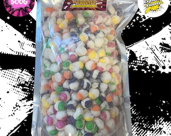 Bolsa de 500 g de caramelos ácidos explosivos / caramelos liofilizados (Reino Unido)