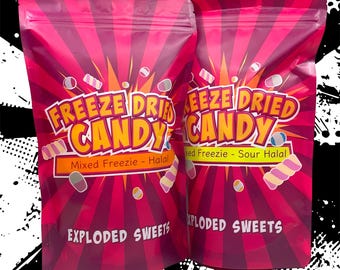 Freezie Bag - Halal & Halal Sour | Multibuy | Exploded Sweets | Freeze Dried Candy UK