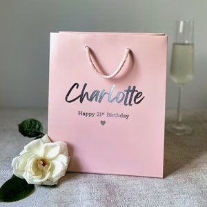 Personalised Birthday Gift Bag | Custom Luxury Foil-Printed Gift Bag | Rapid Delivery | Birthday and Event Favours | 21st Birthday Gift Idea