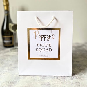Bespoke Luxury Bride Squad Gift Bag with Custom Sticker - Perfect for Hen Party or Hen Do - Sticker Only Option