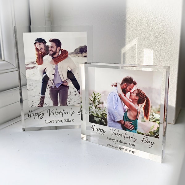 Custom Acrylic Photo Gift - Personalised Valentine's Day Gift for Him/Her, Anniversary Photo Keepsake, Unique Wedding Gift for Couples