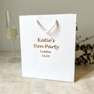 Personalised Hen Party Luxury Matt Gift Bags - Bridesmaid Proposal, Bride-to-be Gift, Hen Do Favours - Gold & Silver Foil Customisation