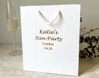 Personalised Hen Party Luxury Matt Gift Bags - Bridesmaid Proposal, Bride-to-be Gift, Hen Do Favours - Gold & Silver Foil Customisation