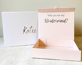 Personalised Bridesmaid Proposal Box - Custom Bridesmaid Gift Box, Maid of Honour, Flower Girl, Bridesmaid Boxes - Wedding Bridesmaids Gift