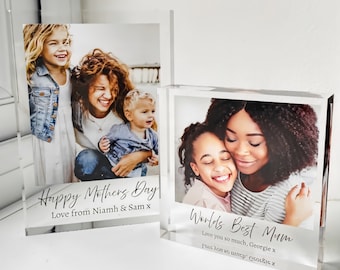 Personalised Mother's Day Gift for Mum -Acrylic Photo Block, Mother Daughter Gift, First Mothers Day Keepsake, Step Mum Gift, Christmas Gift
