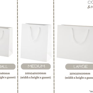 Luxury Personalised Team Bride Gift Bag and white sticker with gold foil writing and sticker. Writing says team bride with the option for adding a name and a date or location. Perfect for hen party favours and hen party gifts for your Team Bride.