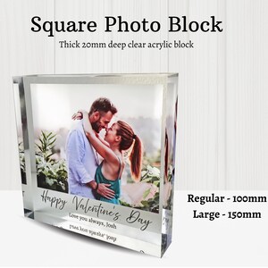 Find the perfect Valentines Day gift with Personalised Acrylic Photo Blocks. Capture your cherished moments in high quality UV printed keepsakes. Ideal for anniversaries and couples milestones. Fast dispatch, tracked delivery.