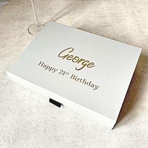Personalised Birthday Keepsake Box: Customisable Sweet 16/21st Gift Box, Medium & Large Sizes, Variety Colours -Perfect Birthday Memory Gift