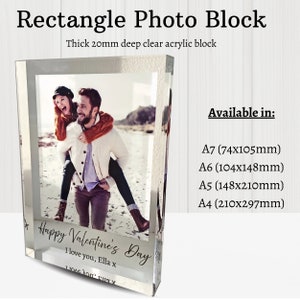 Find the perfect Valentines Day gift with Personalised Acrylic Photo Blocks. Capture your cherished moments in high quality UV printed keepsakes. Ideal for anniversaries and couples milestones. Fast dispatch, tracked delivery.