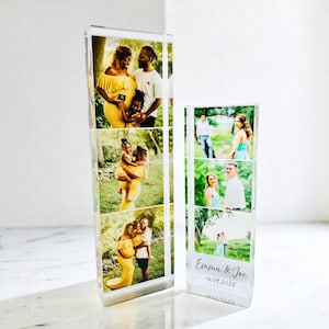 Personalised Acrylic Photo Block Anniversary Wedding Keepsake – custom photo gift for birthdays, Valentine’s Day, Mother’s Day, Father’s Day & Christmas. Choose 20 cm × 6 cm or 15 cm × 5 cm clear acrylic, UV-printed with your favourite family photo and personalised two-line message. Perfect desk or shelf décor keepsake, crafted to last and ready to gift for every special occasion