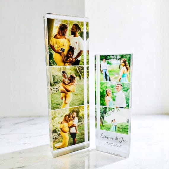 Personalised Acrylic Photo Block Anniversary Wedding Keepsake – Custom Photo Gift for Valentines Day, Mother’s Day, Father’s Day & Christmas