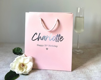 Personalised Birthday Gift Bag | Custom Luxury Foil-Printed Gift Bag | Rapid Delivery | Birthday and Event Favours | 21st Birthday Gift Idea